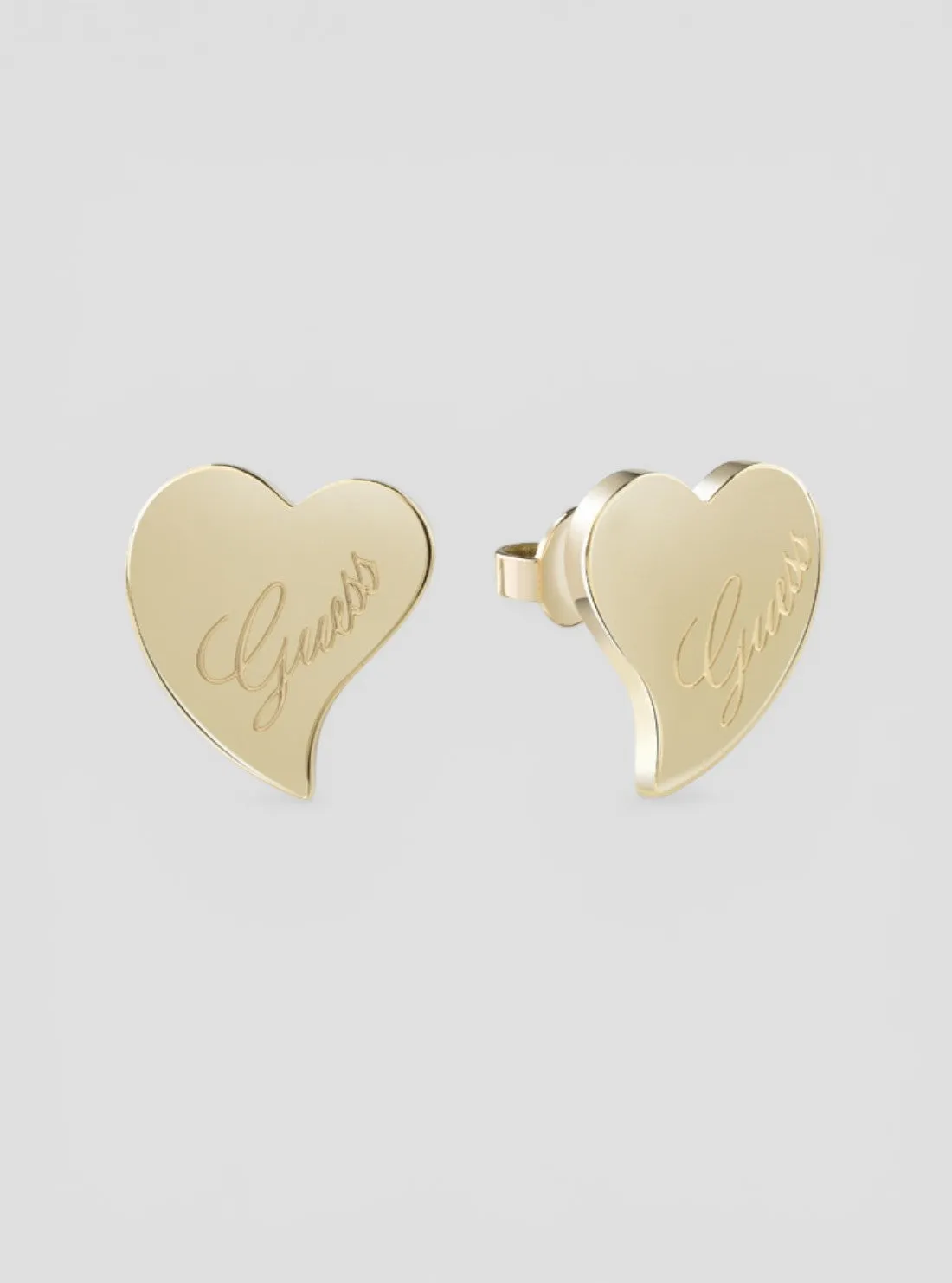 Anting Tusuk Wanita Guess Love Heart Gold Stainless Steel