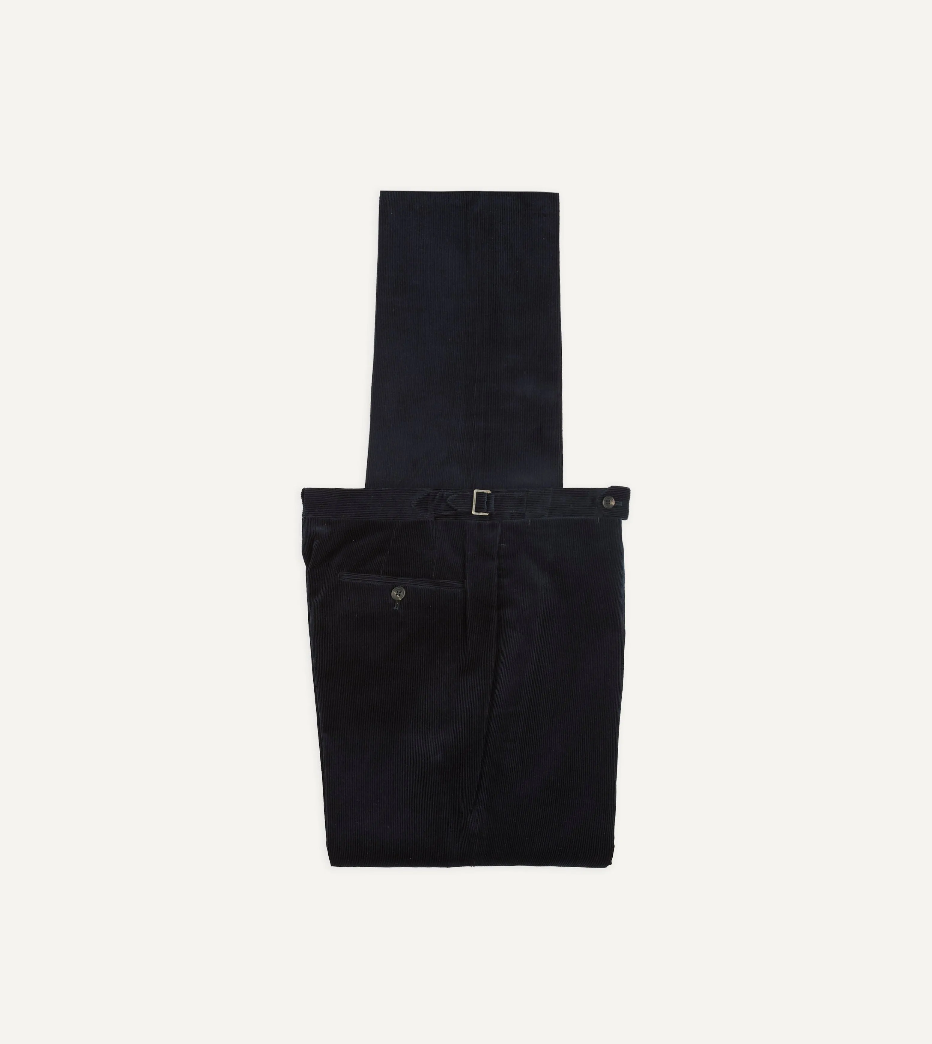 Celana Panjang Pria Corduroy Navy Single Pleat Drake's