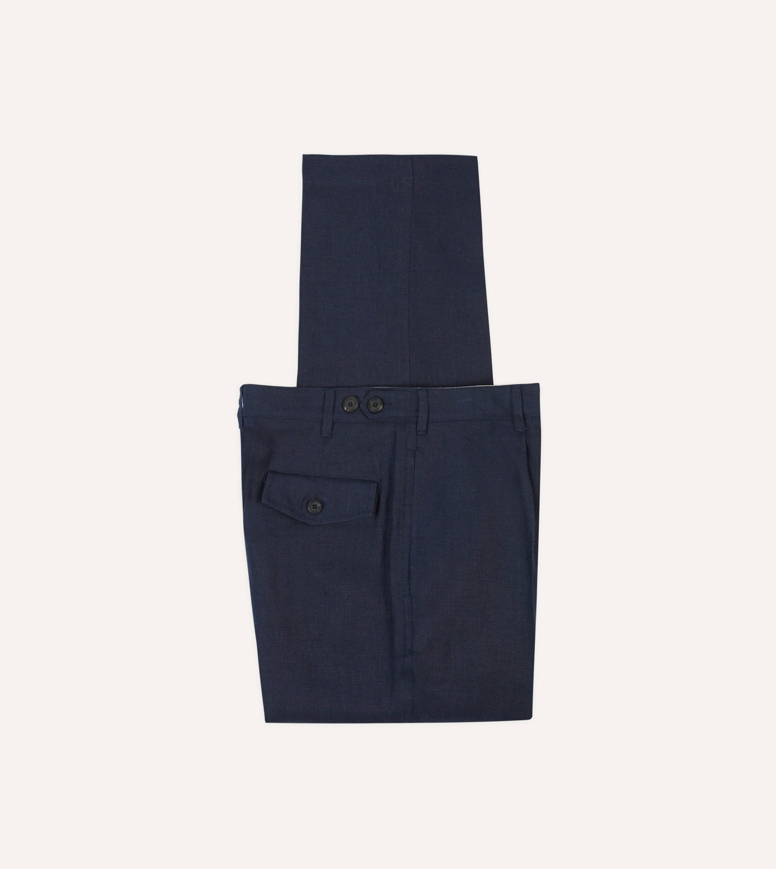 Celana Panjang Pria Drake's Navy Antique Linen Games Trousers