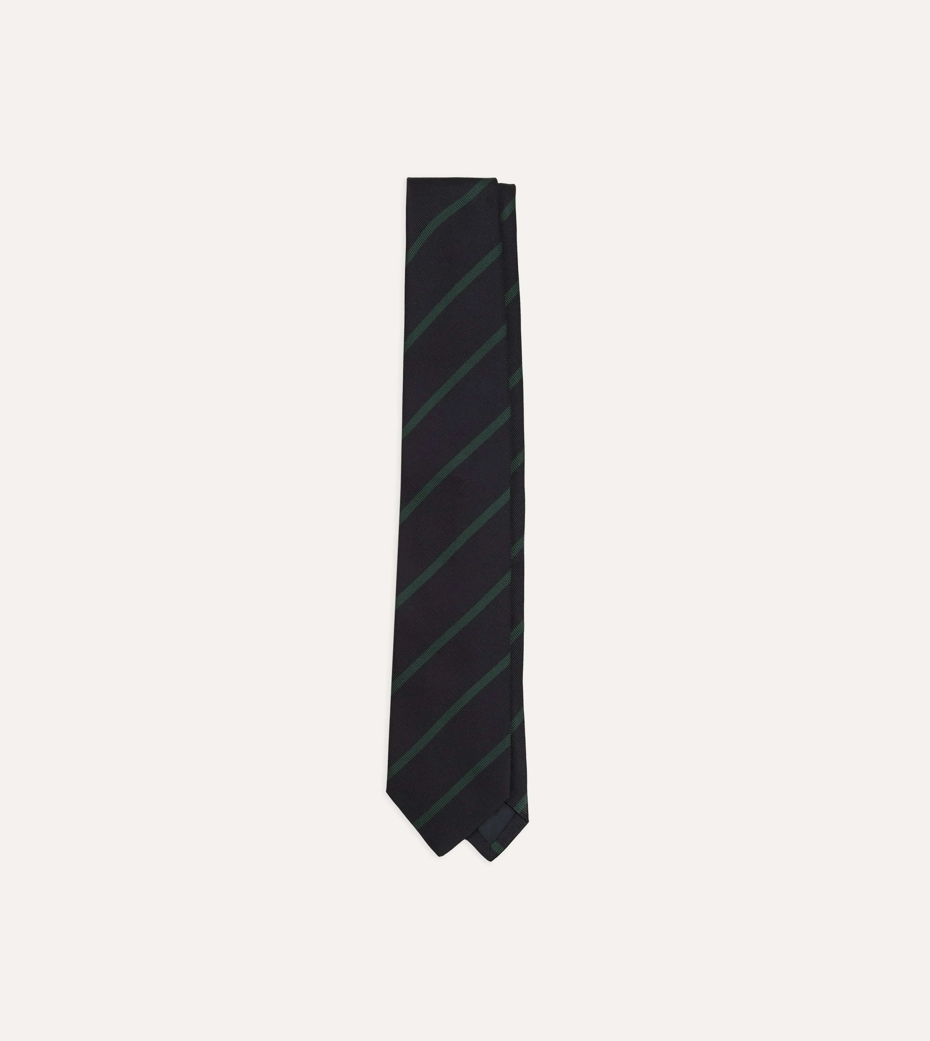 Dasi Pria Silk Motif Garis Navy Green Repp Tipped