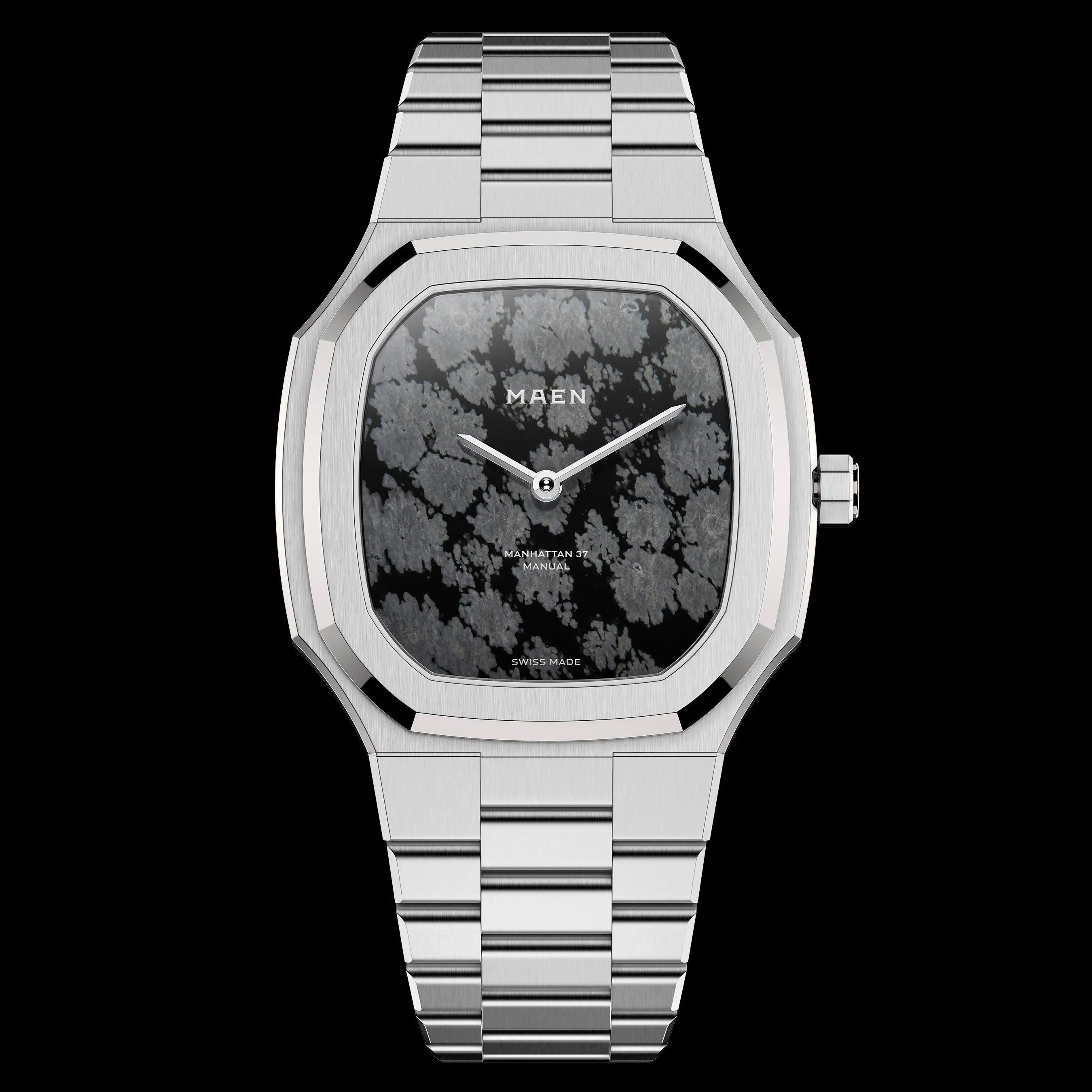 Jam Tangan Pria MAEN Manhattan 37 Ultra Thin Snowflake Obsidian
