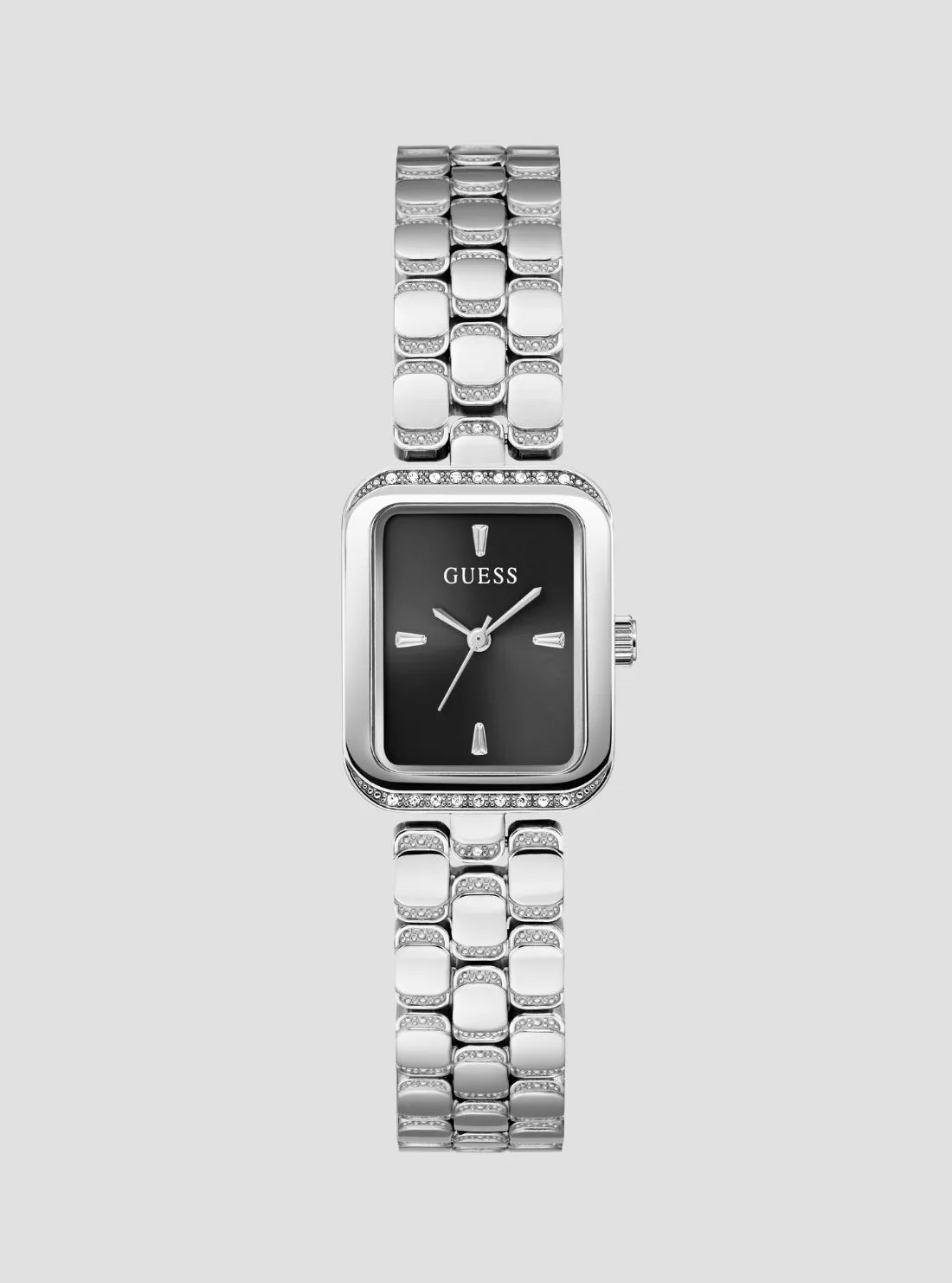 Jam Tangan Wanita Guess Silver Isla Black Dial GW0865L7