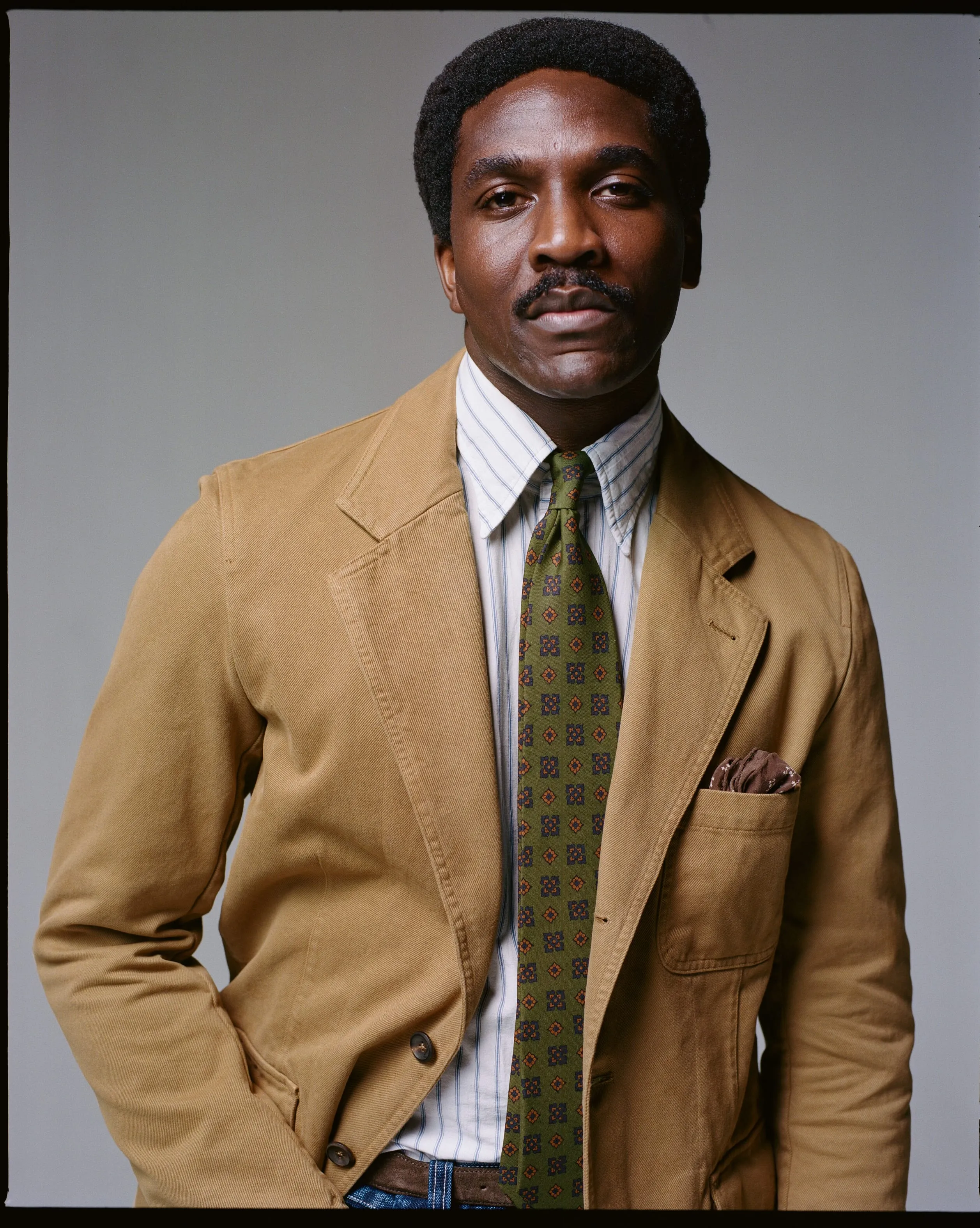 Jas Blazer Pria Drake's Tan Moleskin Twill Games Blazer