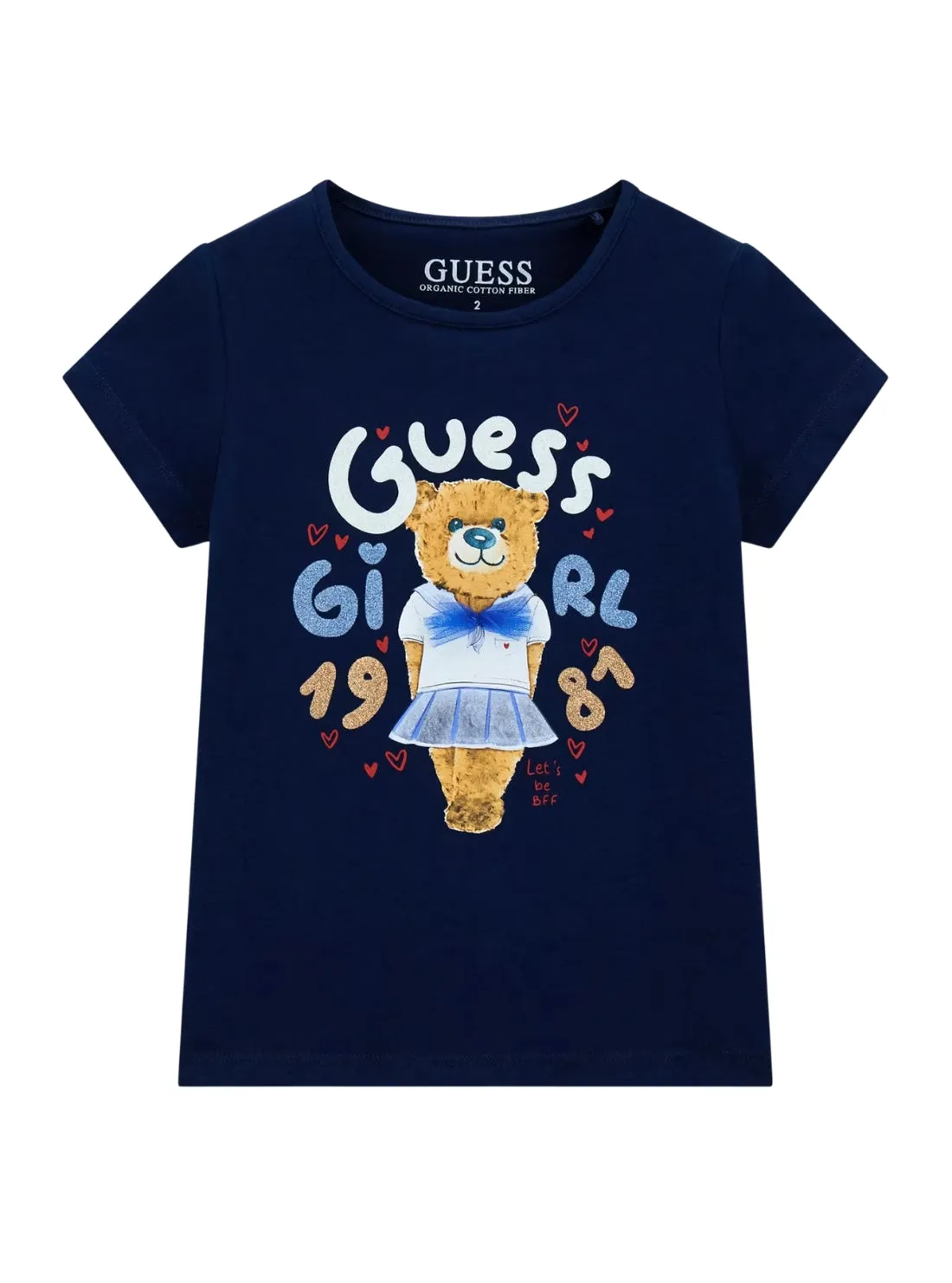 Kaos Anak Perempuan GUESS Blue Bear Graphic T-Shirt