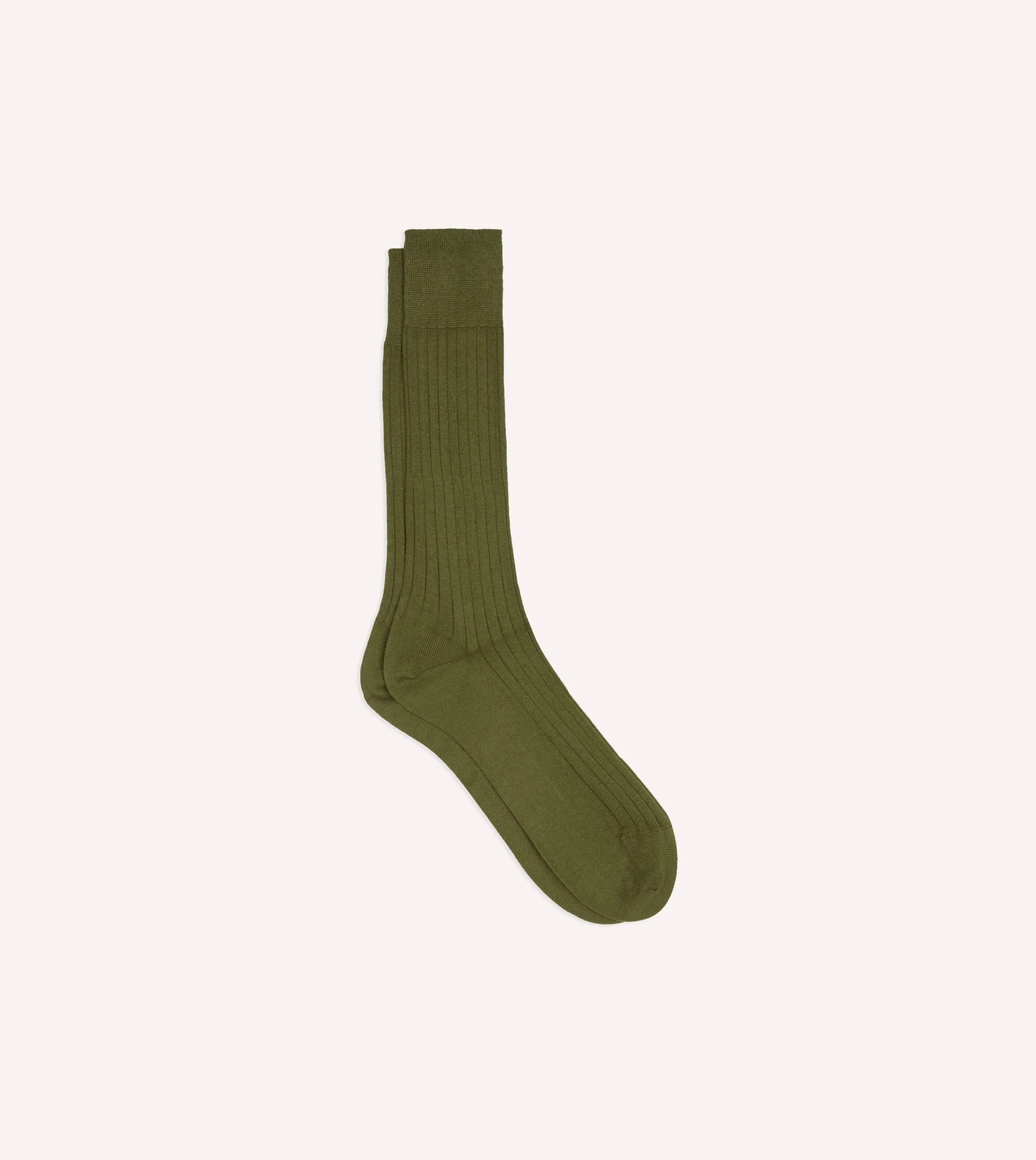 Kaos Kaki Katun Pria Drake's Olive Mid-Calf