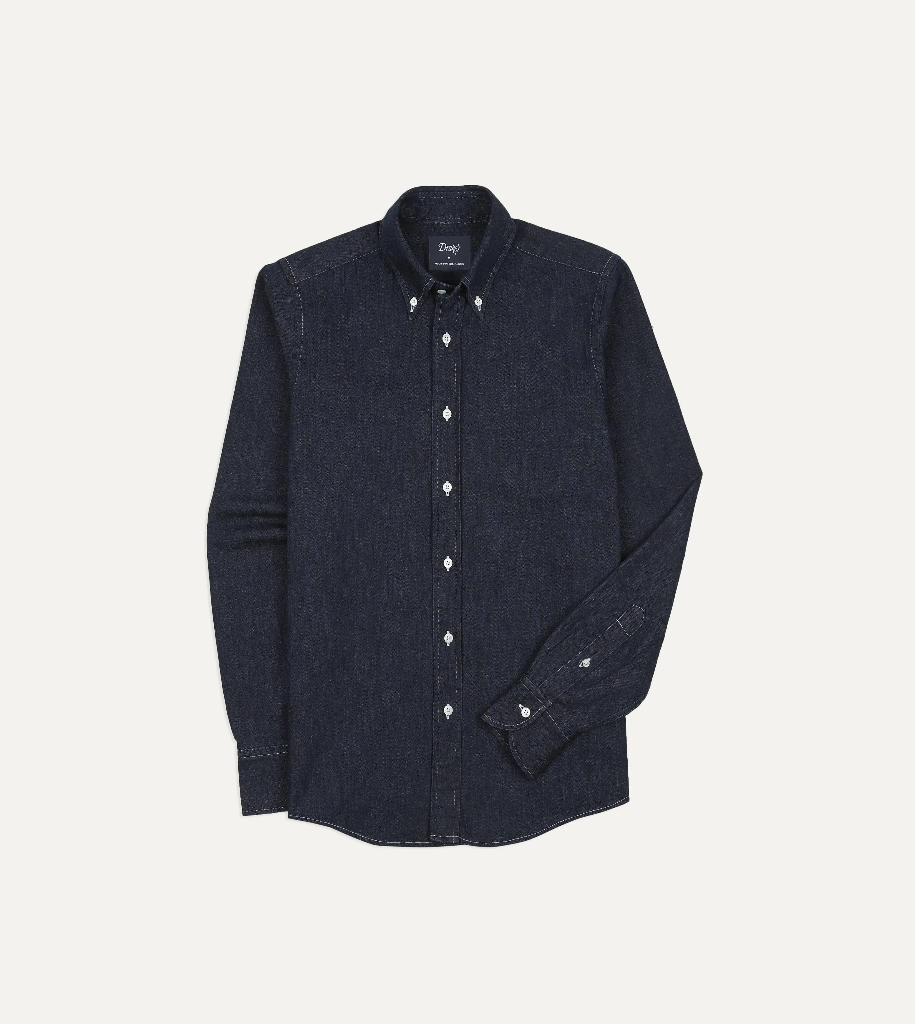 Kemeja Pria Indigo Rinse Denim Button-Down Shirt