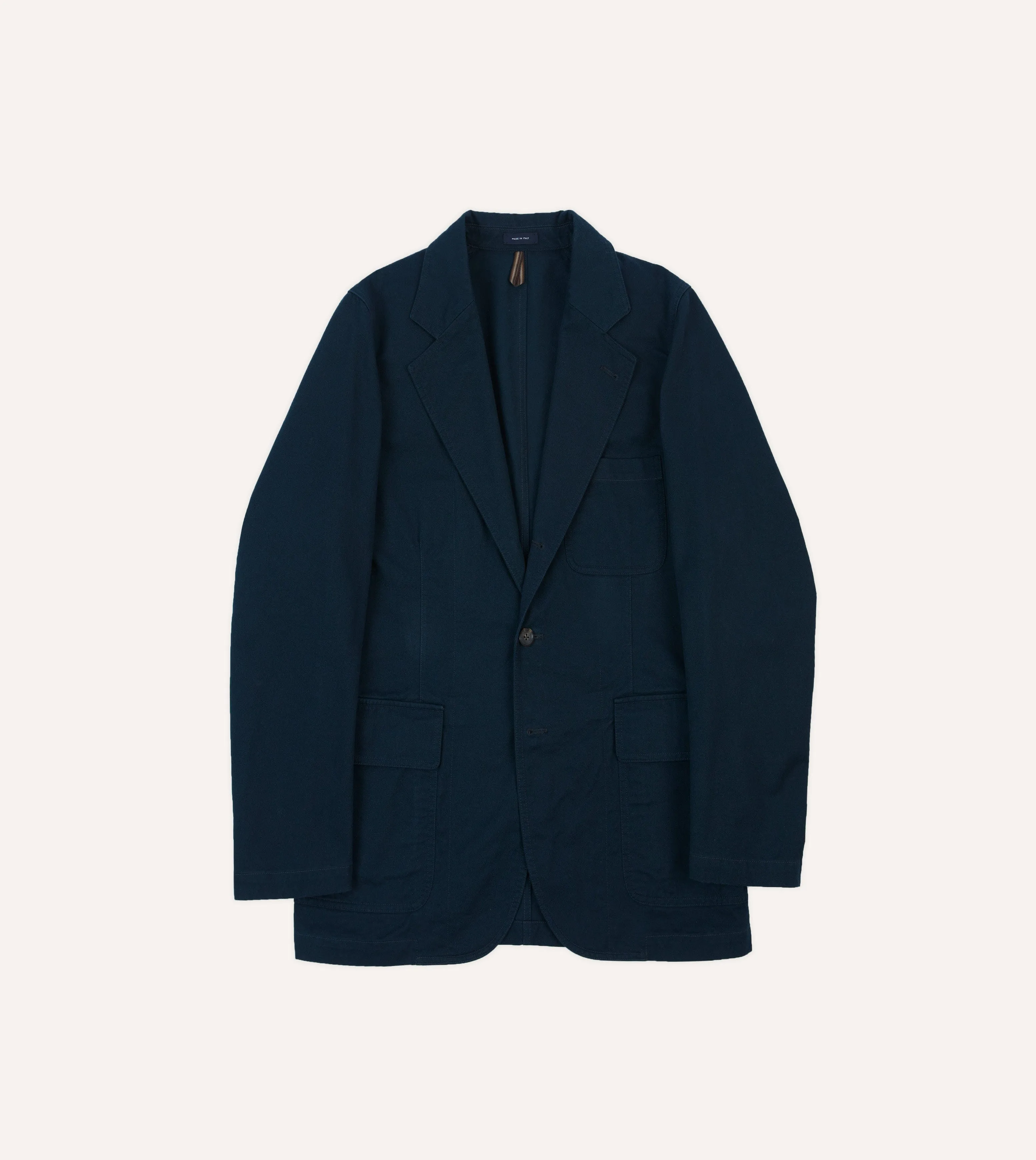 Navy Vintage Wash Cotton Games Blazer Pria Drake's
