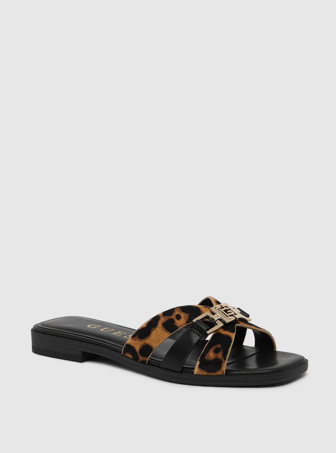 Sandal Wanita Guess Realla Black Tan Original