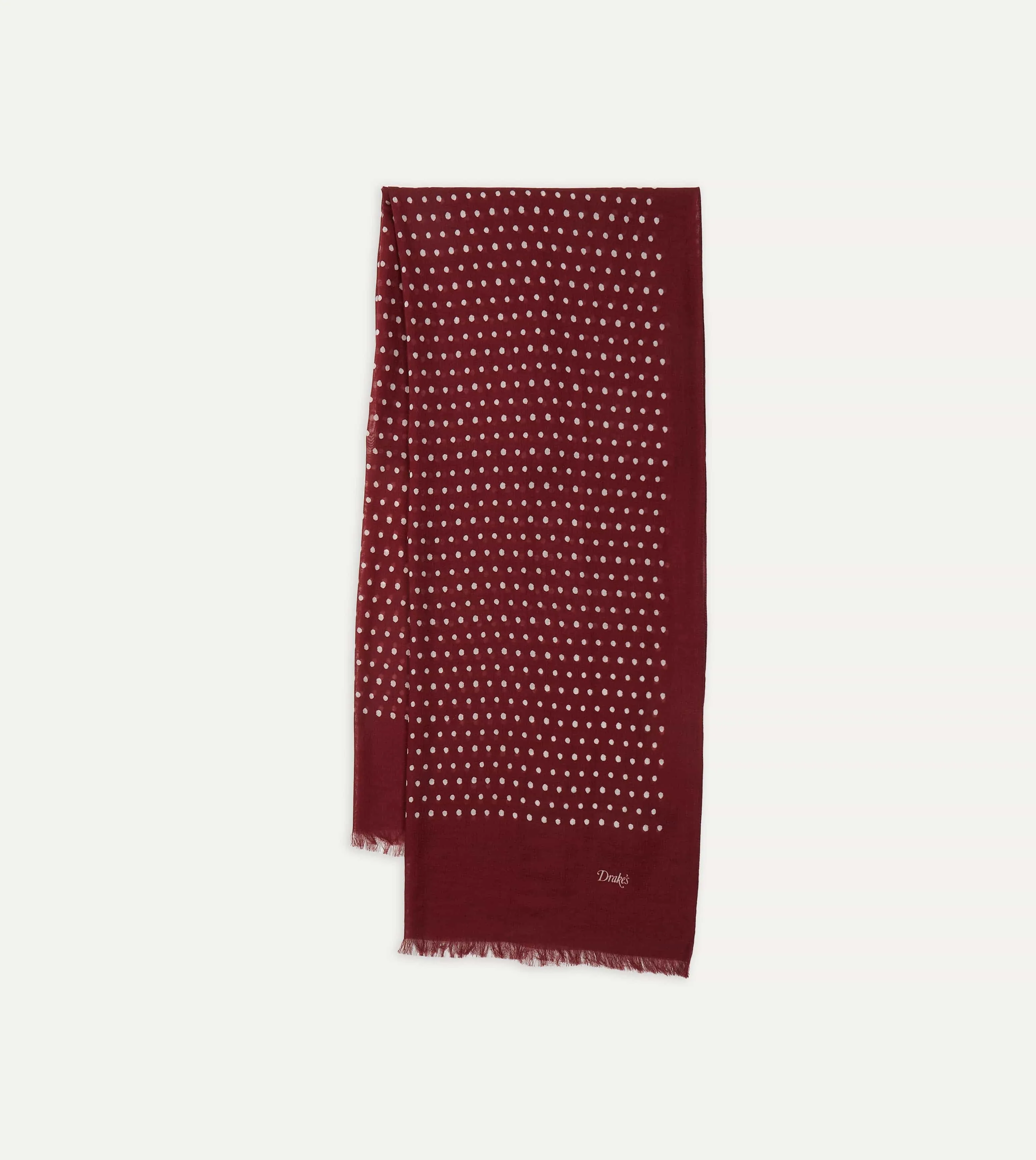 Syal Wol Motif Polka Dot Merah Drake's