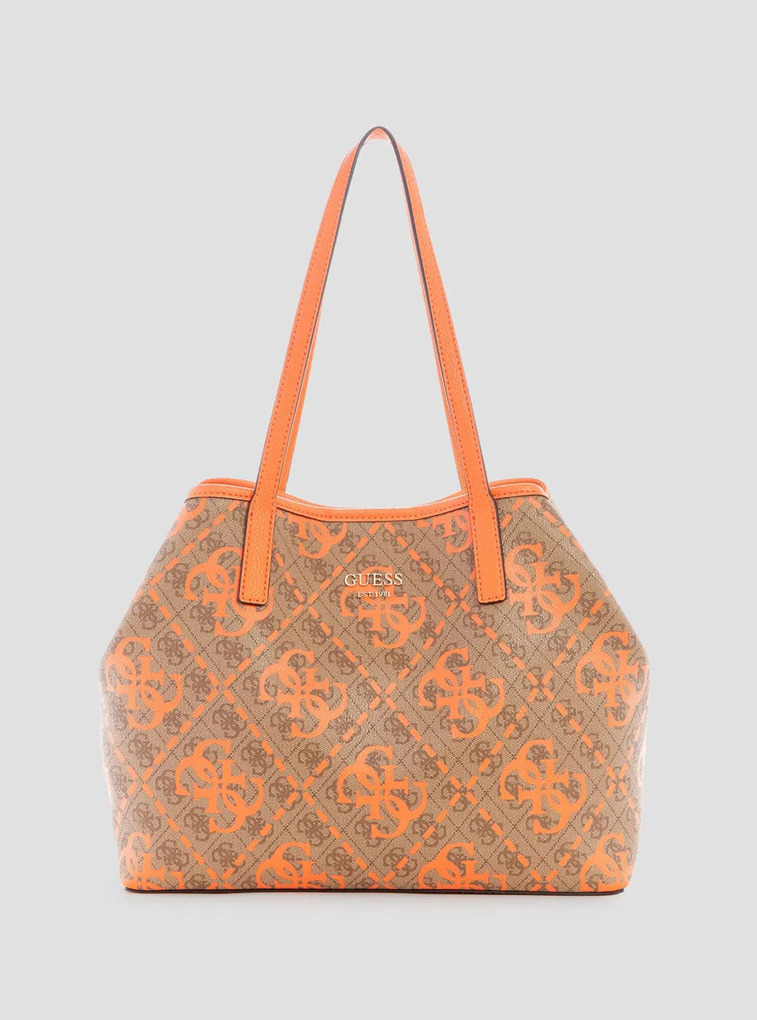 Tas Tote Bag Wanita Guess Latte Orange Logo Vikky