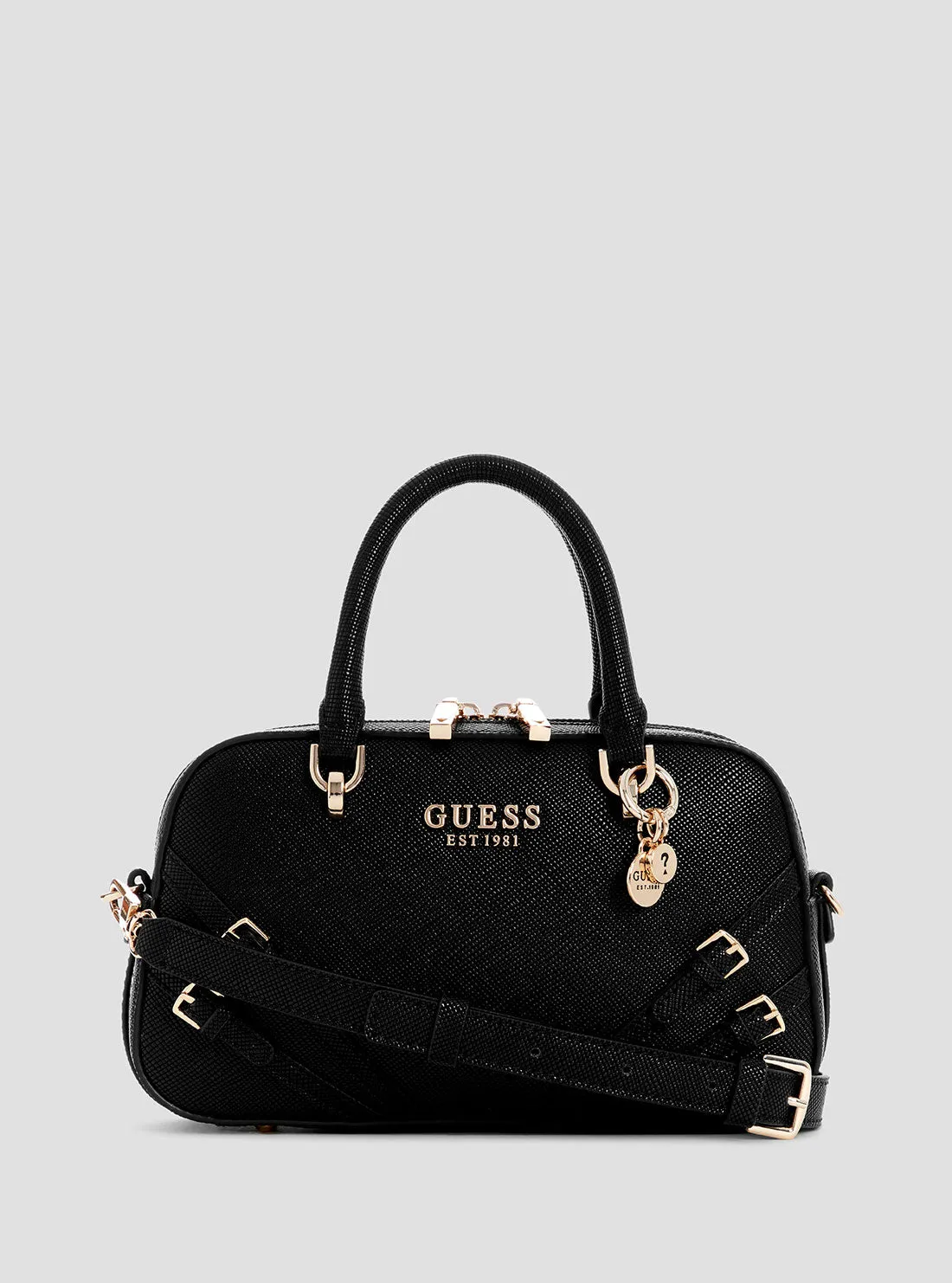Tas Wanita Guess Bramina Small Satchel Hitam Elegan