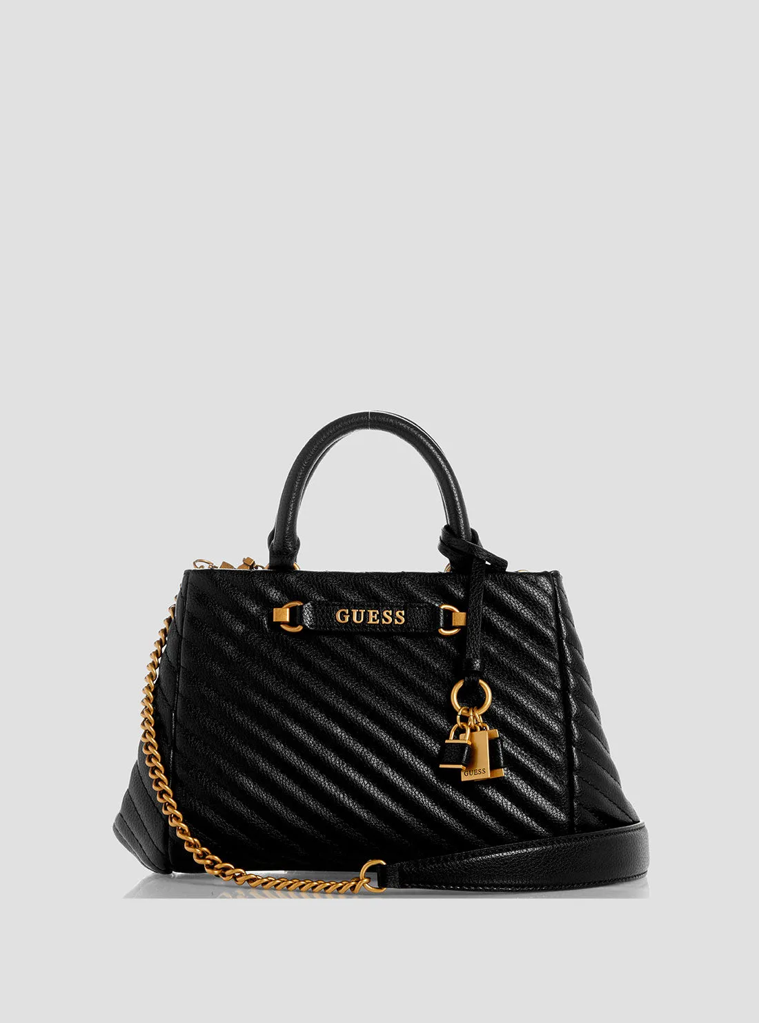 Tas Wanita Guess Sela Small Satchel Hitam Original