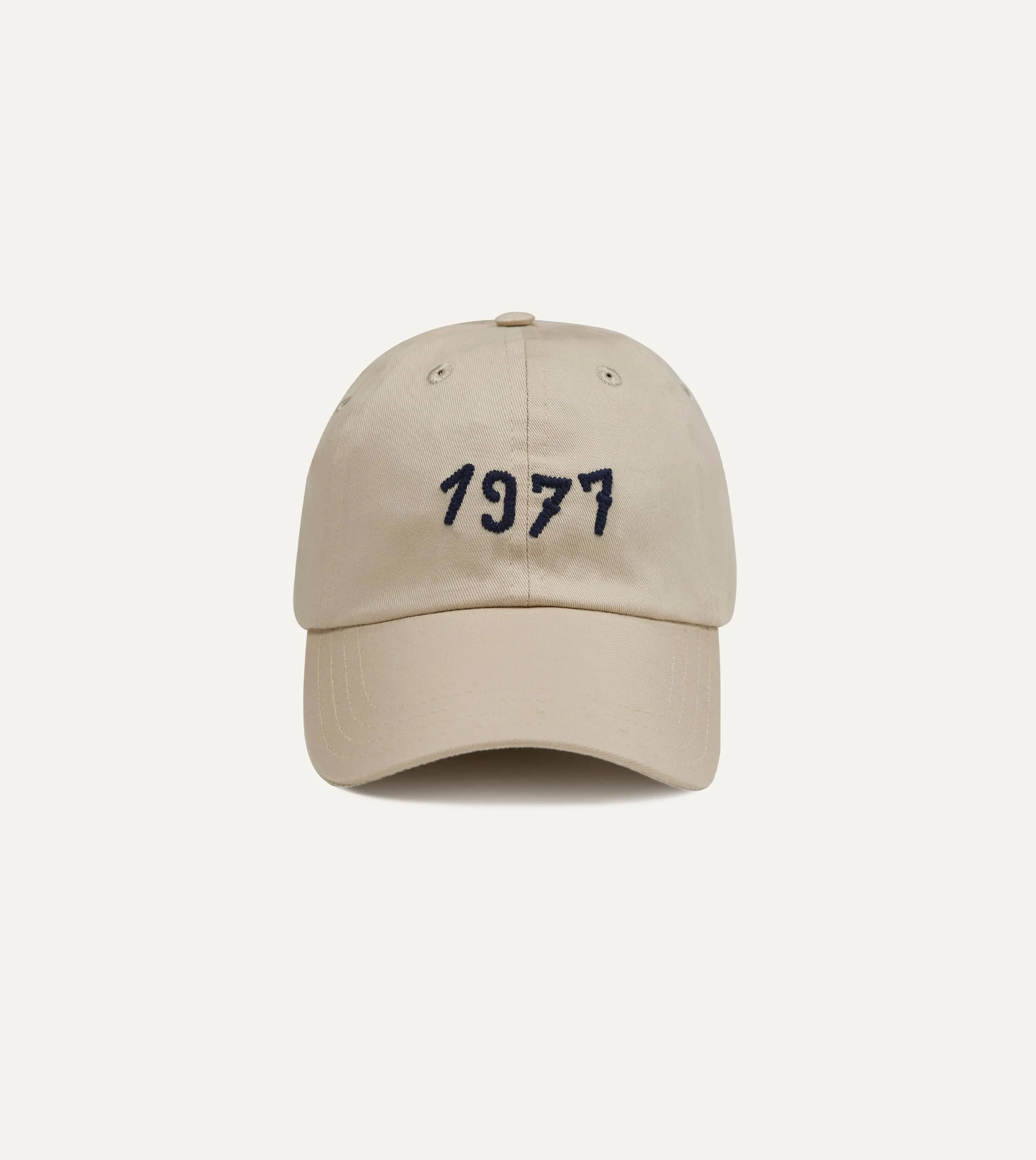 Topi Baseball Katun Twill Motif 1977 Ecru Drake's