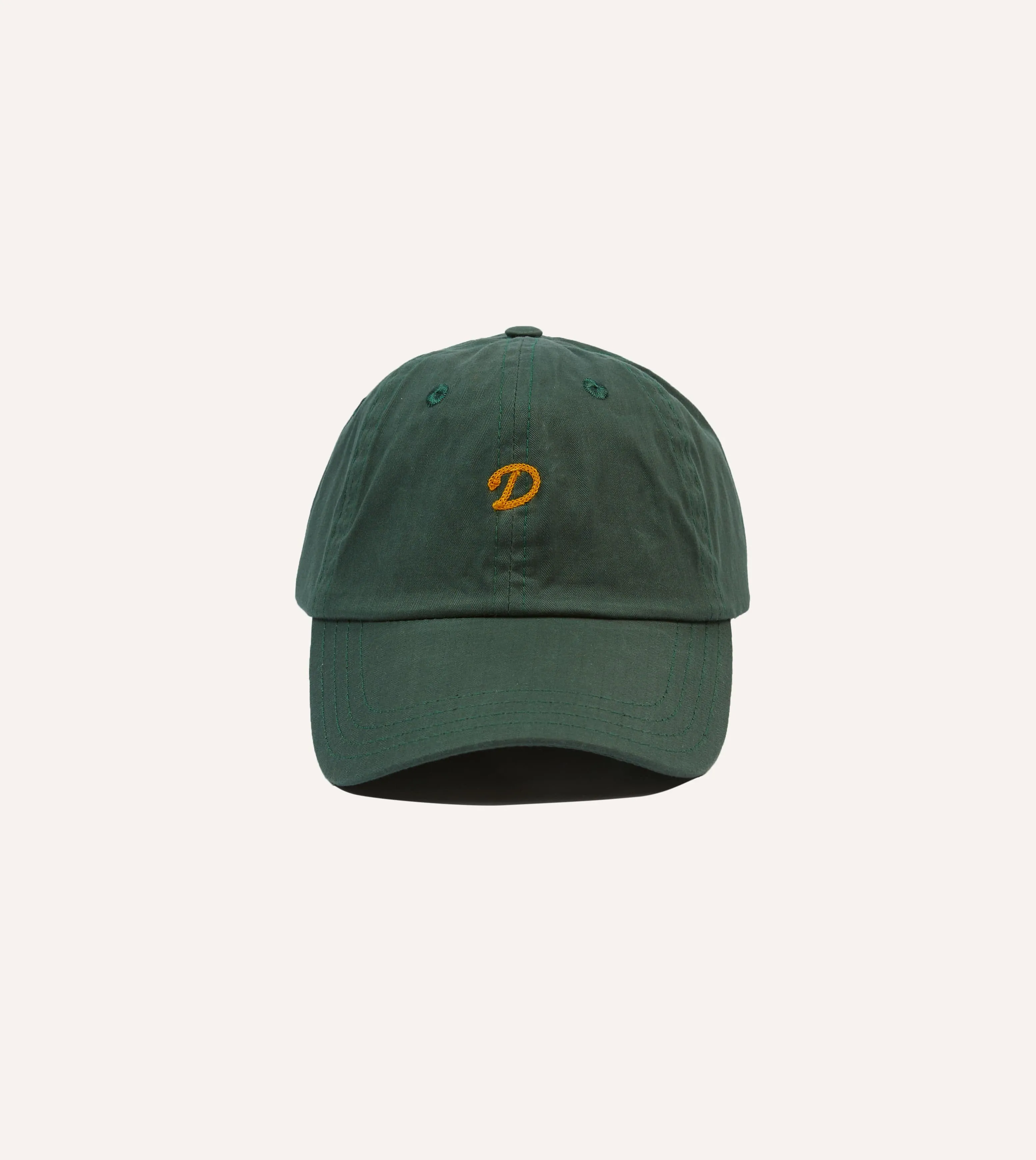 Topi Baseball Katun Waxed Herringbone Drake's Hijau